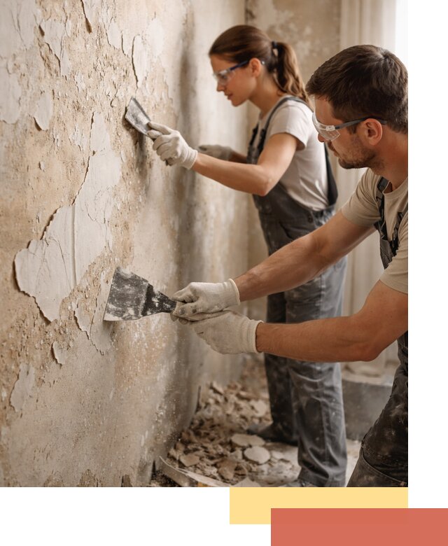 Снятие старой шпаклевки и подготовка поверхностей в Петропавловске-Камчатском