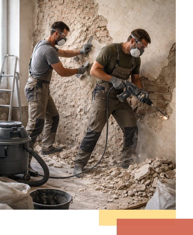 Демонтаж штукатурки со стен в Петропавловске-Камчатском быстро и аккуратно