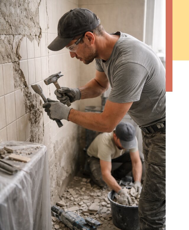 Демонтаж плитки со стен в Петропавловске-Камчатском от 881 руб. — быстро и недорого | ОТДЕЛОЧНИК-Птк