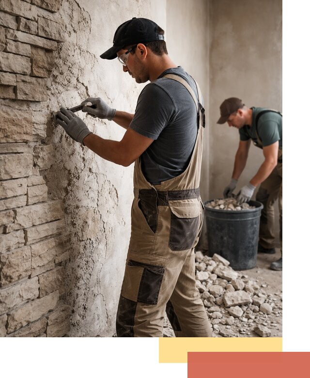 Демонтаж декоративного камня в Петропавловске-Камчатском профессионально и безопасно