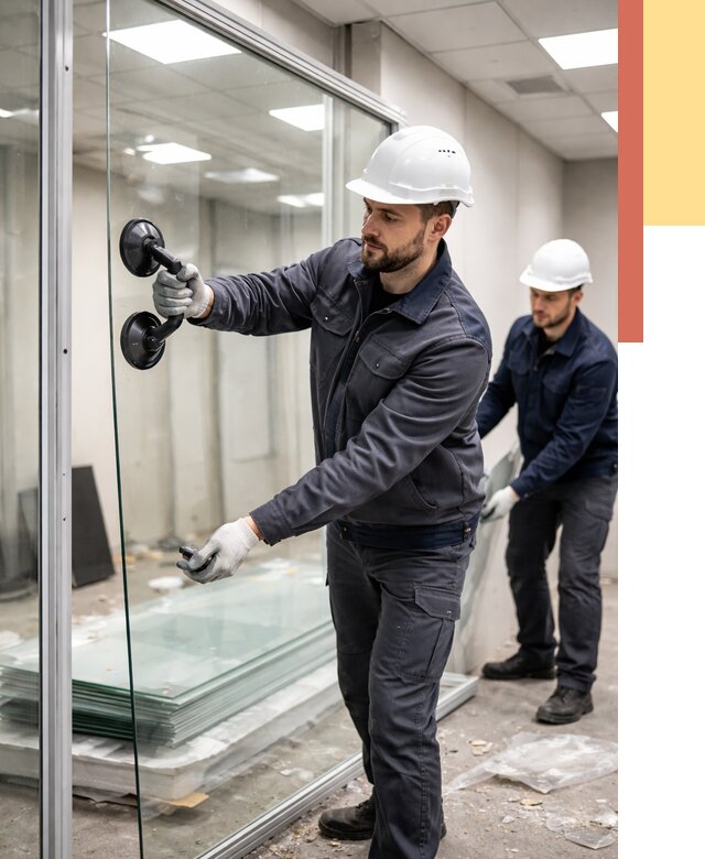 Демонтаж стеклянных перегородок в Петропавловске-Камчатском от 3316 руб. — быстро и недорого | ОТДЕЛОЧНИК-Птк