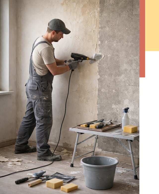 Очистка стен от клея в Петропавловске-Камчатском от 1917 руб. — снятие и удаление клея со стен | ОТДЕЛОЧНИК-Птк