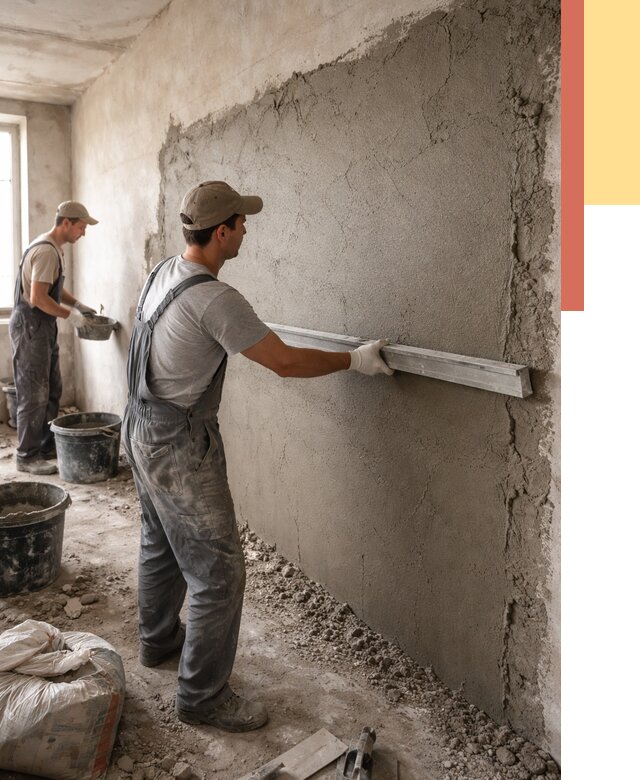 Цементная штукатурка стен в Петропавловске-Камчатском от 4662 руб/м2 — быстро и недорого | ОТДЕЛОЧНИК-Птк