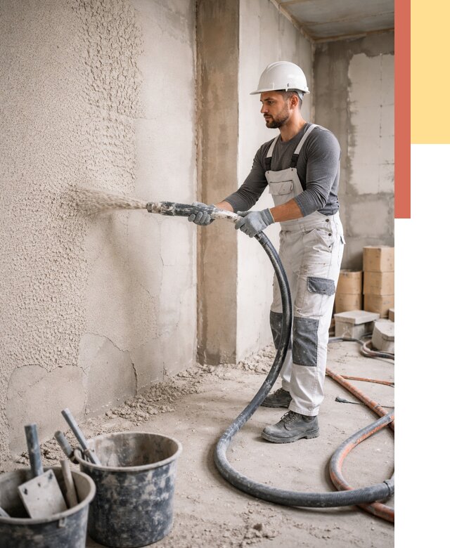 Машинная штукатурка стен в Петропавловске-Камчатском под ключ от 6735 руб./м2 | ОТДЕЛОЧНИК-Птк