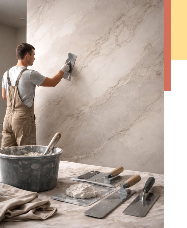 Декоративная штукатурка под мрамор в Петропавловске-Камчатском от 2901 руб./м² — быстро и недорого | ОТДЕЛОЧНИК-Птк