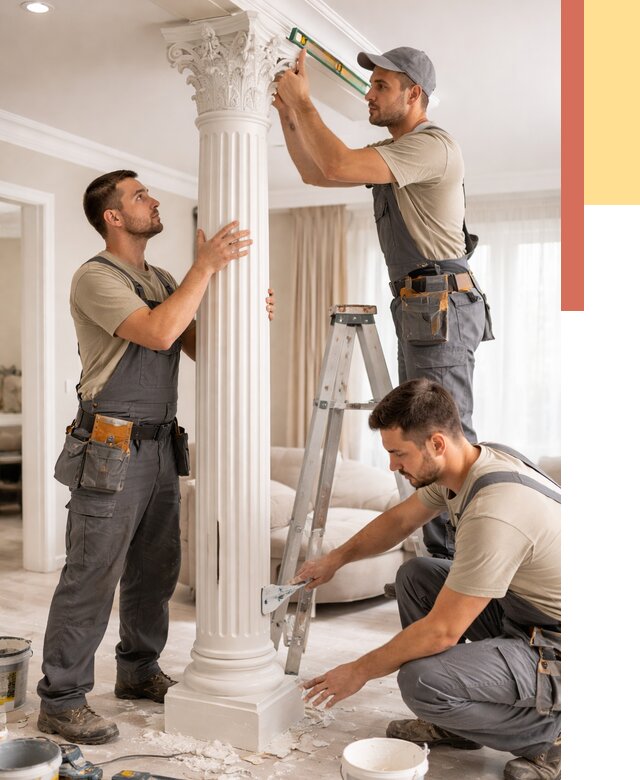 Установка декоративных колонн в Петропавловске-Камчатском от 12433 руб. под ключ | ОТДЕЛОЧНИК-Птк