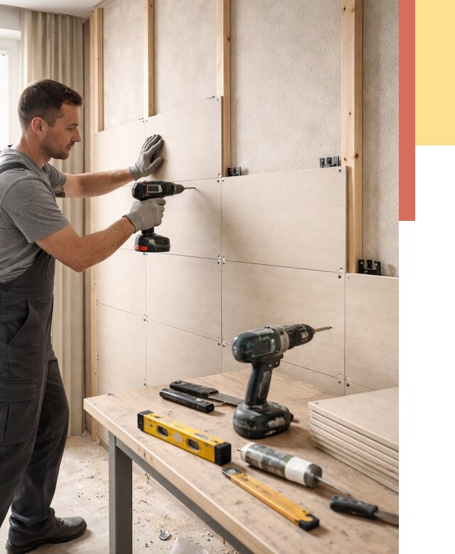 Монтаж МДФ панелей на стены в Петропавловске-Камчатском от 1295 руб. под ключ | ОТДЕЛОЧНИК-Птк