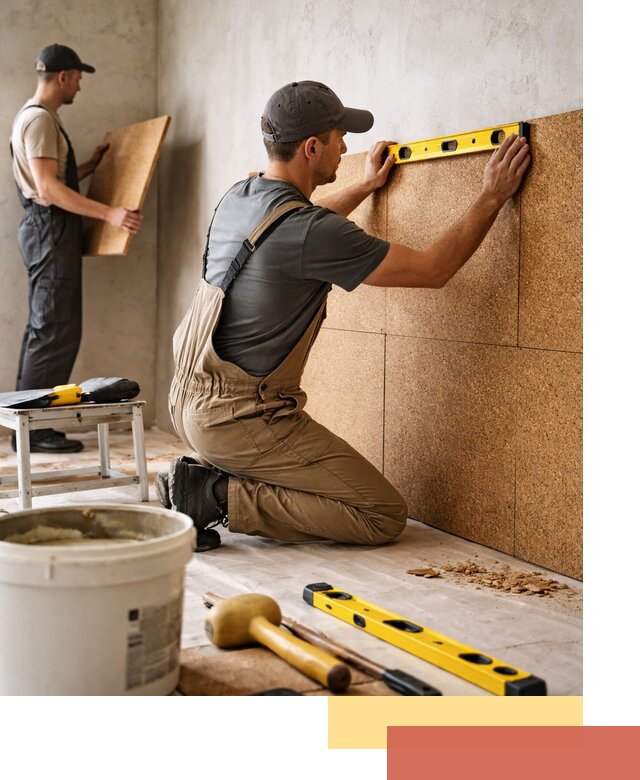 Монтаж пробковых панелей на стены в Петропавловске-Камчатском быстро и качественно