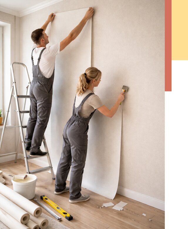 Поклейка флизелиновых обоев в Петропавловске-Камчатском от 6217 руб. | Быстро и недорого — ОТДЕЛОЧНИК-Птк