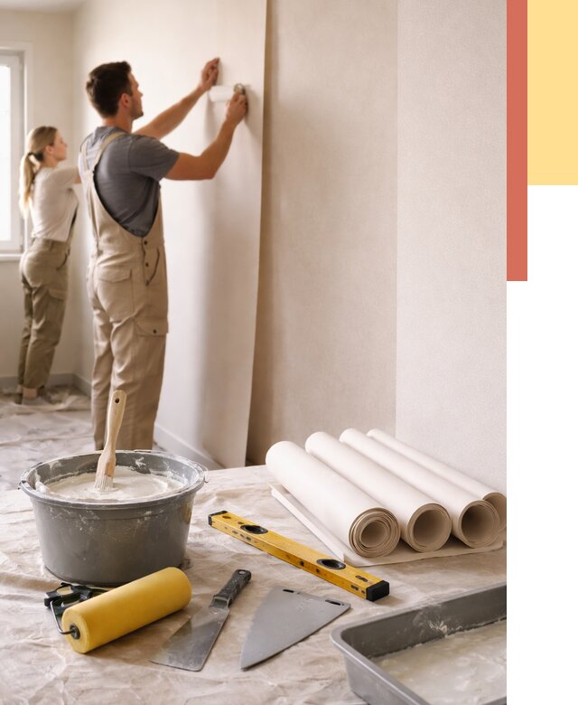 Поклейка бумажных обоев в Петропавловске-Камчатском от 5699 руб./м2 — быстро и недорого | ОТДЕЛОЧНИК-Птк