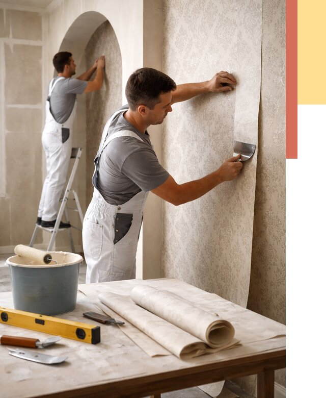 Поклейка обоев на сложные стены в Петропавловске-Камчатском от 2901 руб. под ключ | ОТДЕЛОЧНИК-Птк