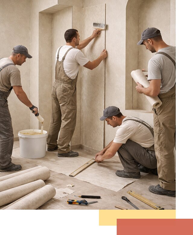 Поклейка обоев на сложные стены и неровные поверхности в Петропавловске-Камчатском