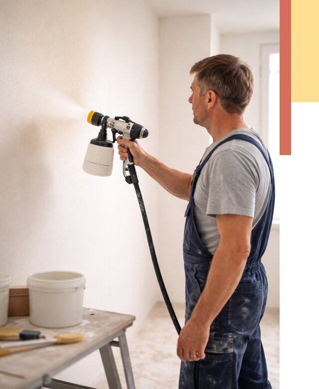 Покраска стен краскопультом в Петропавловске-Камчатском от 7771 руб. — механизированная покраска | ОТДЕЛОЧНИК-Птк