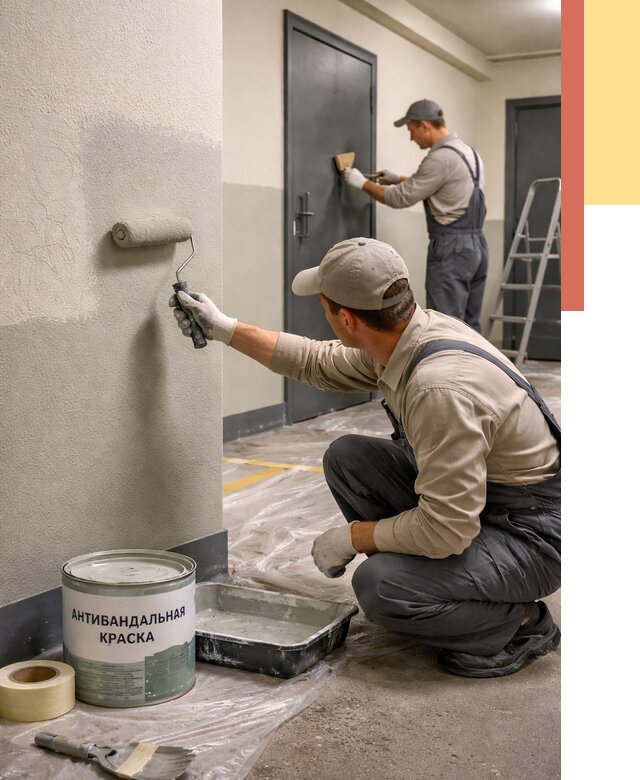 Покраска стен антивандальной краской в Петропавловске-Камчатском от 4662 руб./м² под ключ | ОТДЕЛОЧНИК-Птк