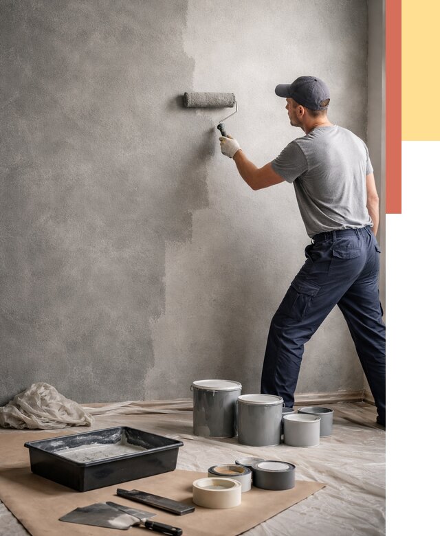 Покраска стен под бетон в Петропавловске-Камчатском от 673 руб. за м2 — быстро и недорого | ОТДЕЛОЧНИК-Птк