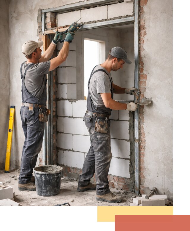 Закладка дверного проема под ключ в Петропавловске-Камчатском: демонтаж, монтаж, отделка