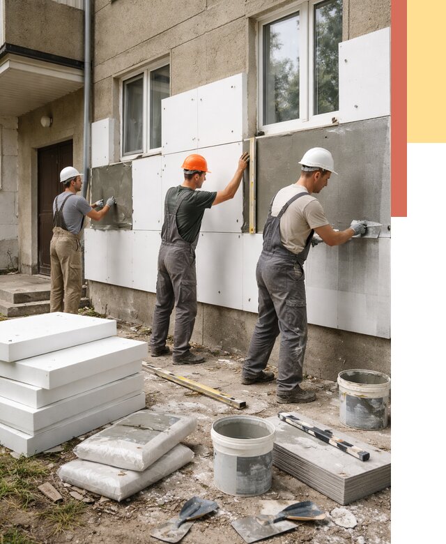 Утепление стен пенопластом в Петропавловске-Камчатском от 1813 руб. — недорого и под ключ | ОТДЕЛОЧНИК-Птк