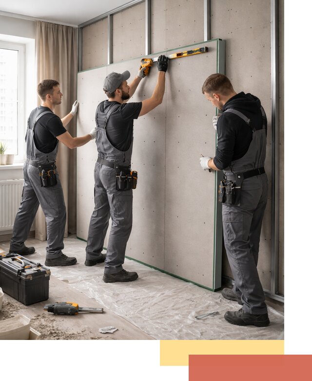 Шумоизоляция стен панелями ЗИПС в Петропавловске-Камчатском для жилых и коммерческих помещений