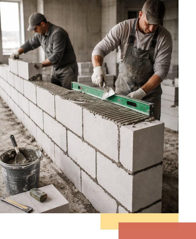 Кладка перегородок из газобетона в Петропавловске-Камчатском быстро и качественно