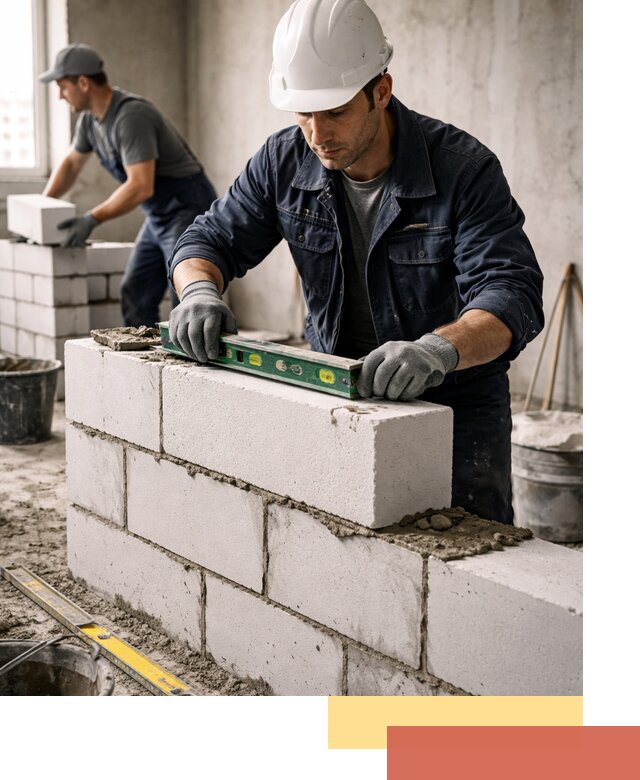 Кладка перегородок из пеноблока под ключ в Петропавловске-Камчатском