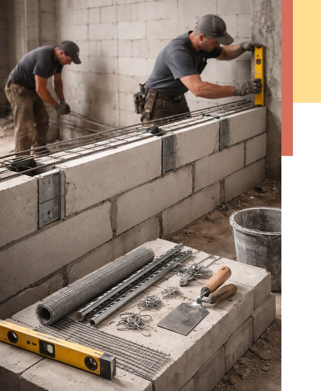 Армирование кладки перегородок в Петропавловске-Камчатском от 777 руб. под ключ | ОТДЕЛОЧНИК-Птк