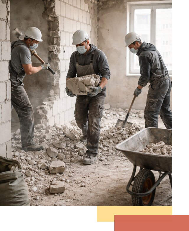 Демонтаж блочных перегородок в Петропавловске-Камчатском быстро и аккуратно