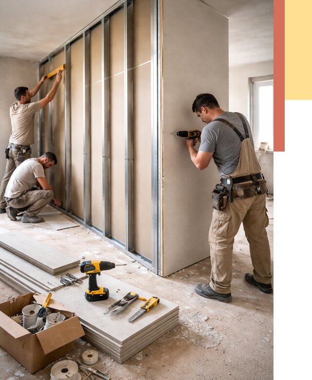 Монтаж однослойной перегородки из гипсокартона в Петропавловске-Камчатском от 673 руб. | ОТДЕЛОЧНИК-Птк