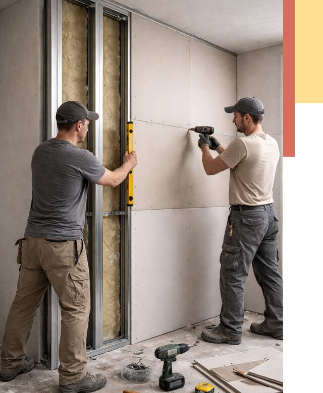 Монтаж двухслойной перегородки из гипсокартона в Петропавловске-Камчатском от 1502 руб. | ОТДЕЛОЧНИК-Птк