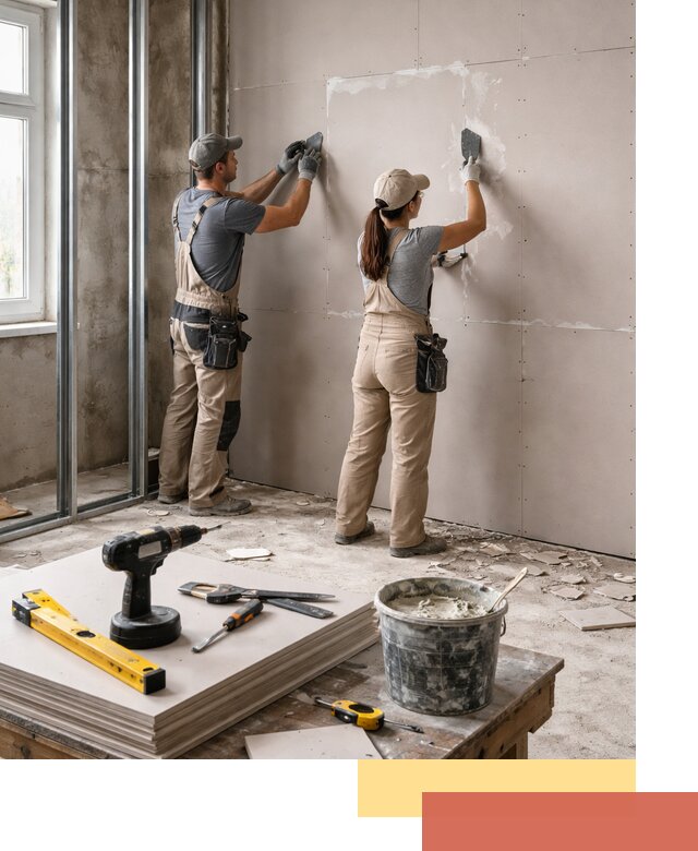 Монтаж двухслойной перегородки из гипсокартона в Петропавловске-Камчатском