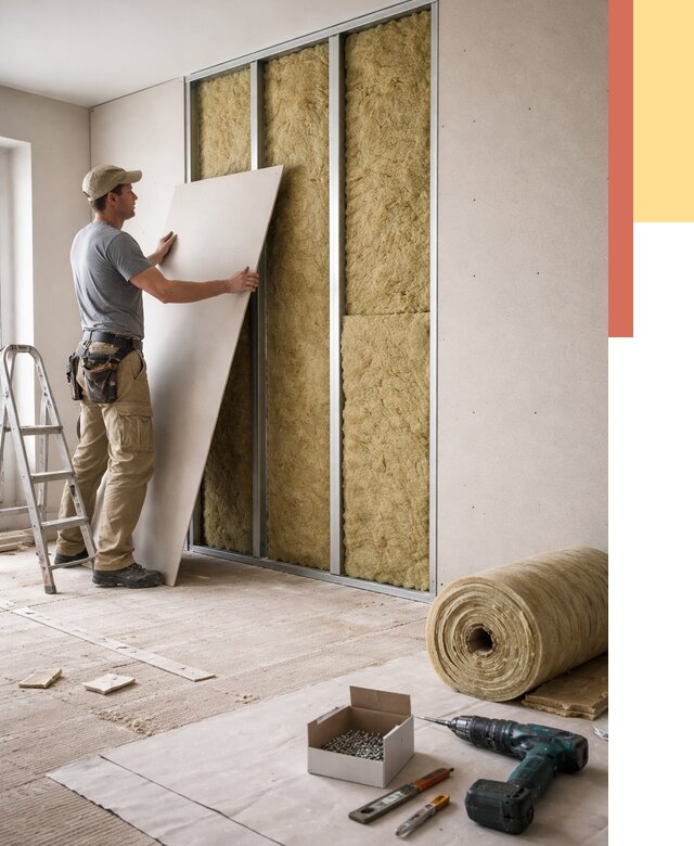 Перегородка из гипсокартона с шумоизоляцией в Петропавловске-Камчатском от 3233 руб. | ОТДЕЛОЧНИК-Птк