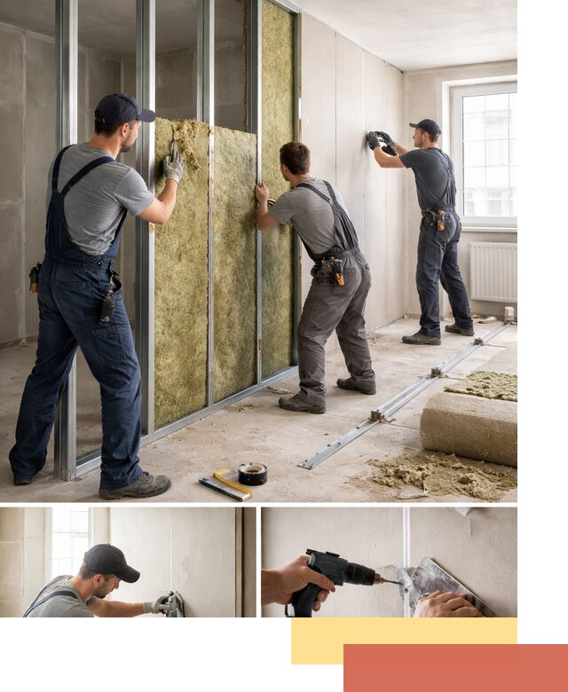 Перегородка из гипсокартона с шумоизоляцией в Петропавловске-Камчатском — монтаж под ключ