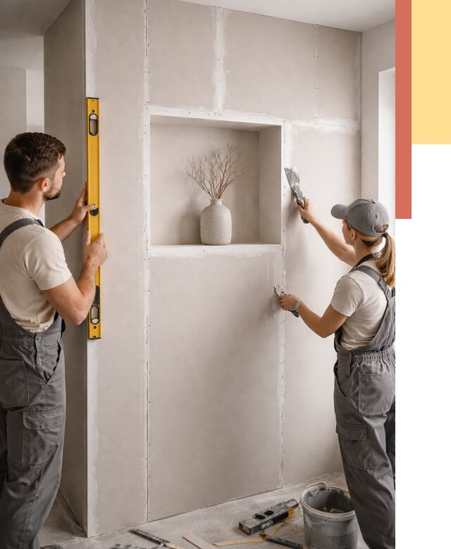 Перегородка из гипсокартона с нишей в Петропавловске-Камчатском от 3367 руб. под ключ | ОТДЕЛОЧНИК-Птк