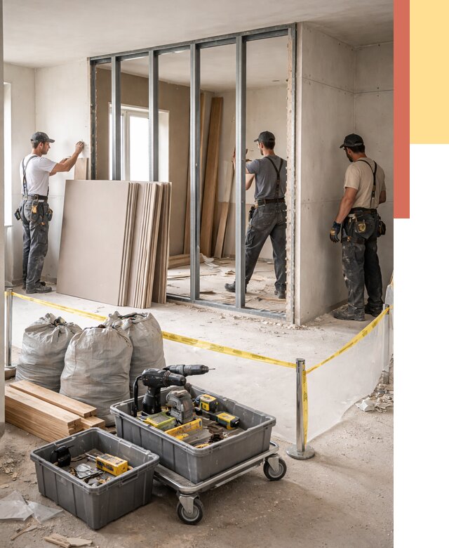 Перенос гипсокартонной перегородки в Петропавловске-Камчатском под ключ от 4662 руб. | Демонтаж и монтаж – ОТДЕЛОЧНИК-Птк