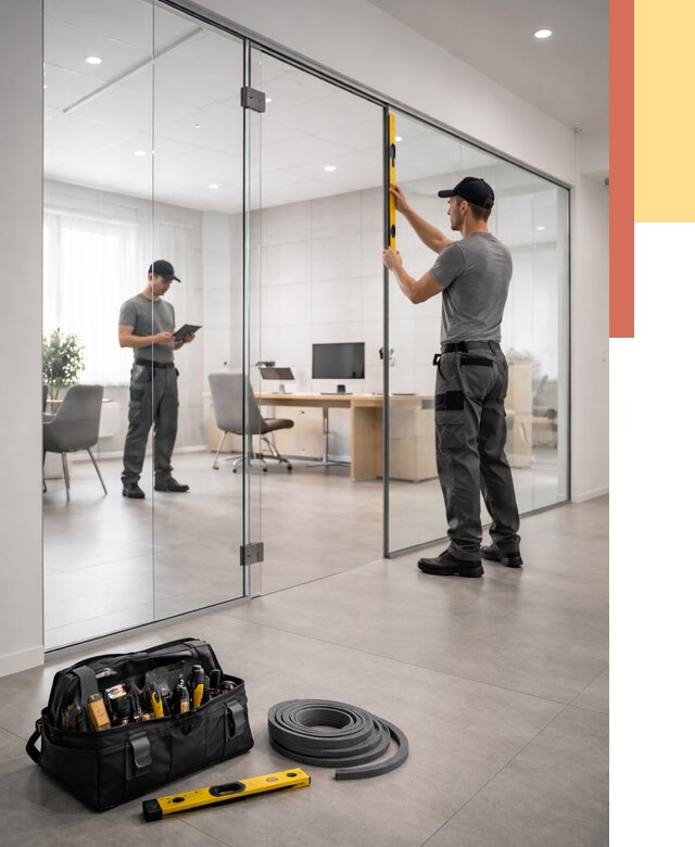 Цельностеклянные перегородки под ключ в Петропавловске-Камчатском от 9843 руб. — монтаж и цены | ОТДЕЛОЧНИК-Птк