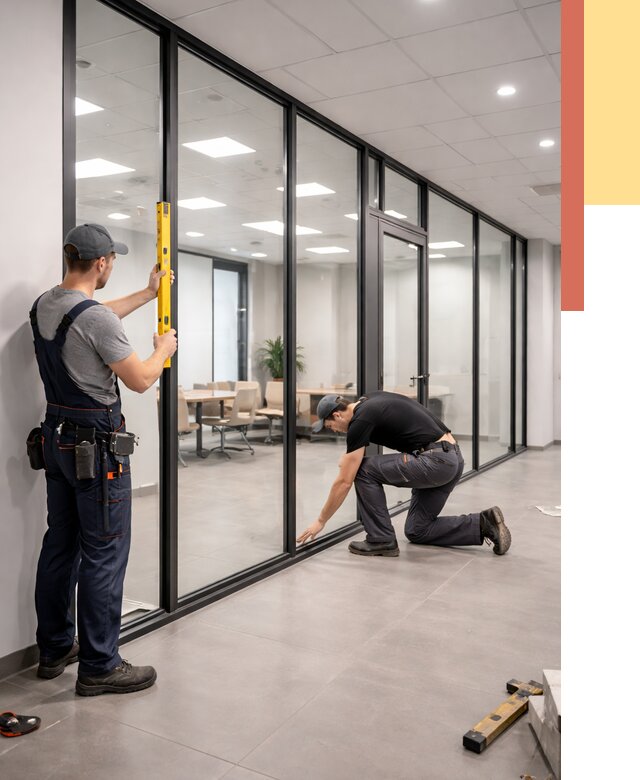 Каркасные стеклянные перегородки в Петропавловске-Камчатском под ключ от 9532 руб. | ОТДЕЛОЧНИК-Птк