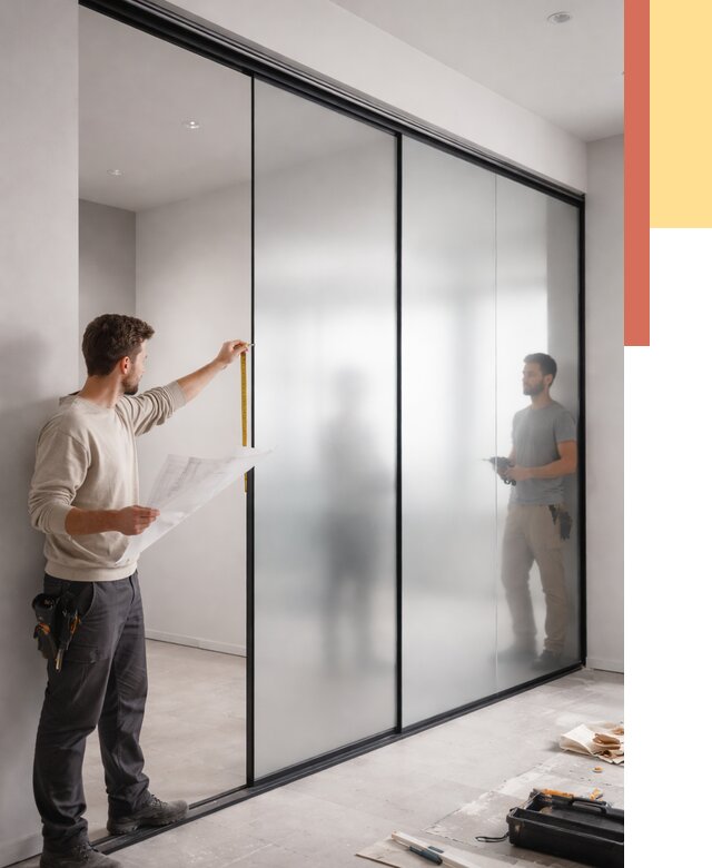 Матовые стеклянные перегородки в Петропавловске-Камчатском от 8807 руб. — монтаж и установка | ОТДЕЛОЧНИК-Птк