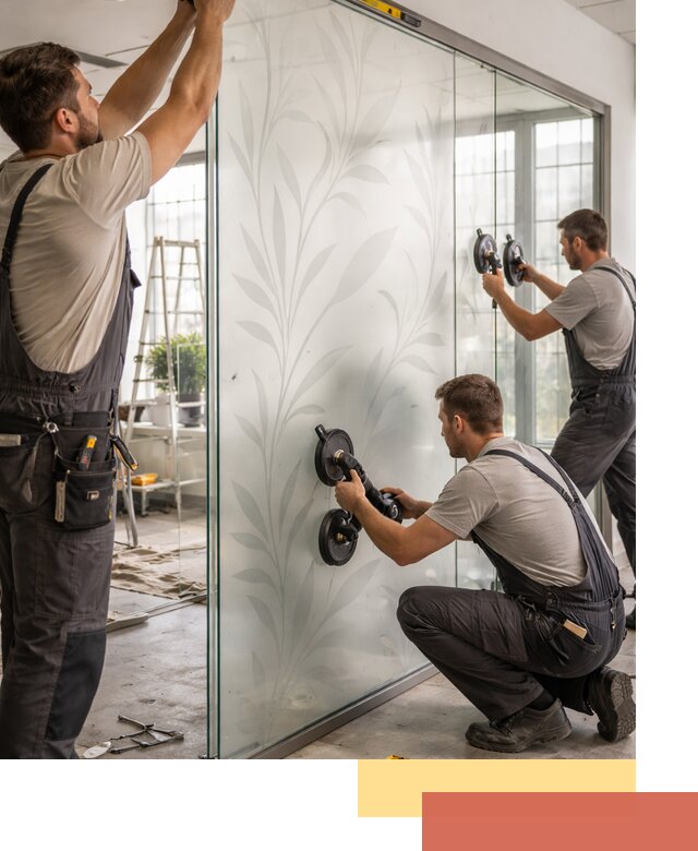 Стеклянные перегородки с рисунком на заказ в Петропавловске-Камчатском