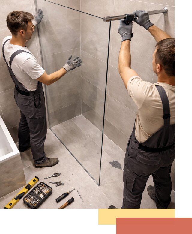 Стеклянные перегородки для душа в Петропавловске-Камчатском — изготовление и монтаж