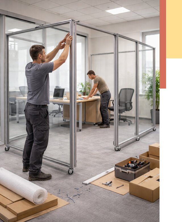 Мобильные офисные перегородки в Петропавловске-Камчатском от 12951 руб. — установка под ключ | ОТДЕЛОЧНИК-Птк