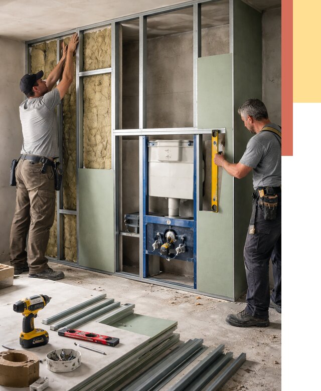 Установка сантехнических перегородок в Петропавловске-Камчатском от 8807 руб. | ОТДЕЛОЧНИК-Птк