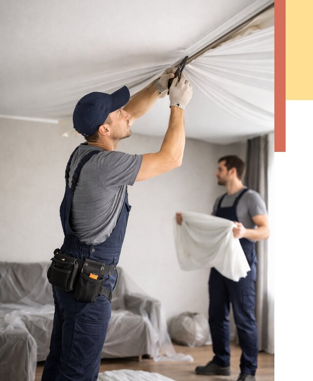 Демонтаж натяжного потолка в Петропавловске-Камчатском от 4662 руб. — снятие и разбор под ключ | ОТДЕЛОЧНИК-Птк