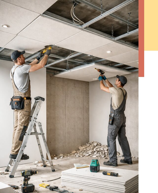 Монтаж акустического потолка в Петропавловске-Камчатском от 6735 руб/м2 — быстро и недорого | ОТДЕЛОЧНИК-Птк