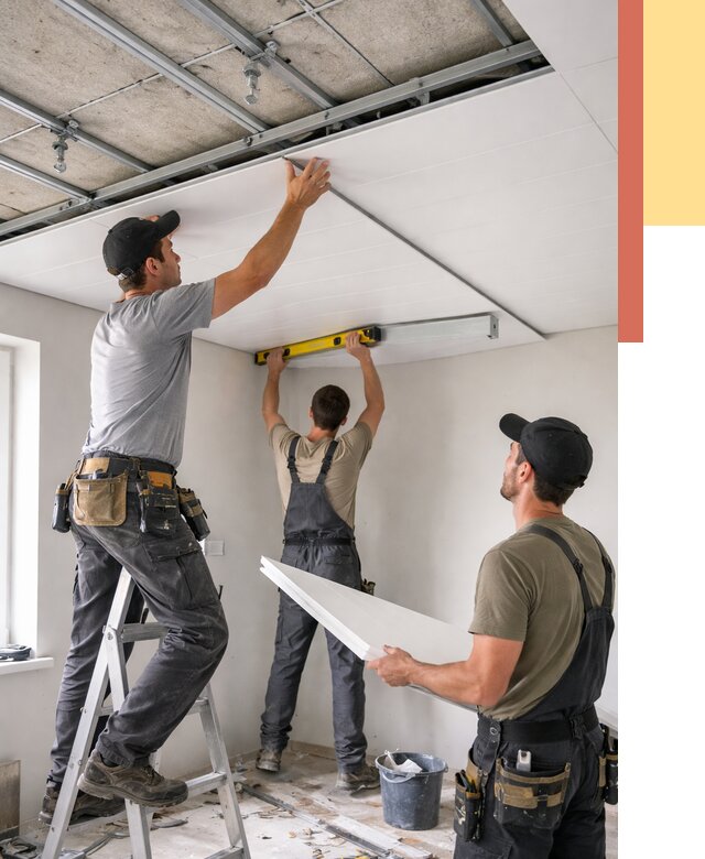 Монтаж потолка из ПВХ панелей в Петропавловске-Камчатском от 3626 руб./м2 — быстро и недорого | ОТДЕЛОЧНИК-Птк