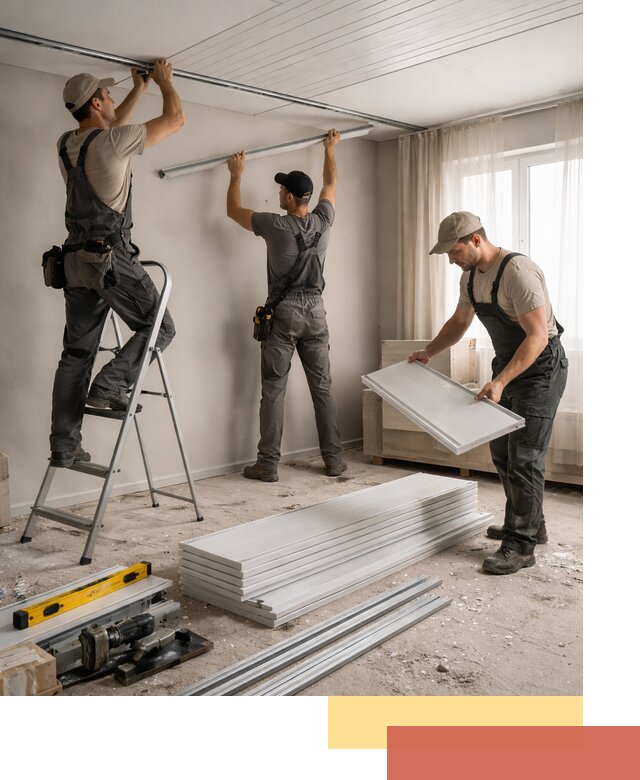 Монтаж потолка из ПВХ панелей в Петропавловске-Камчатском оперативно и качественно