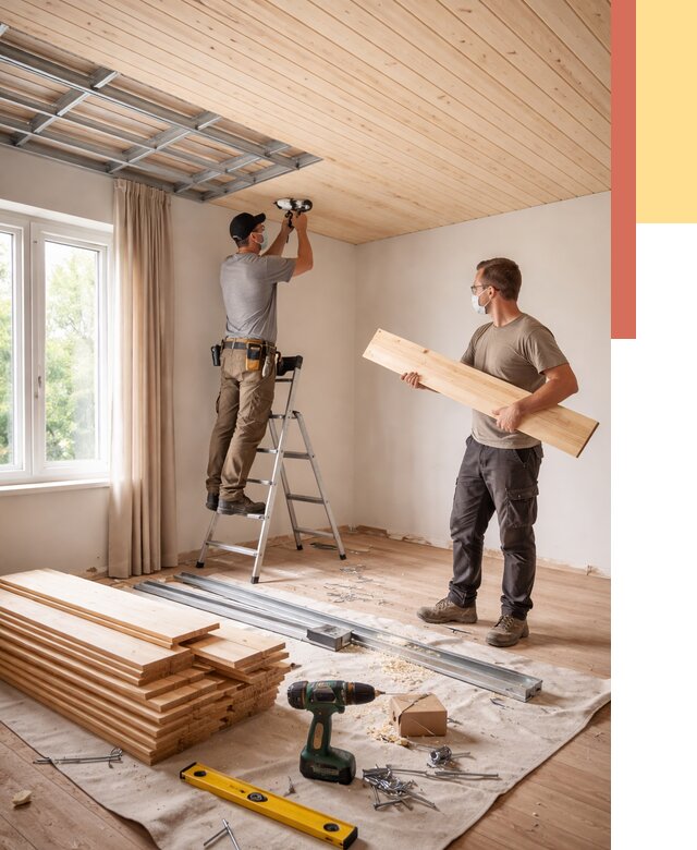 Монтаж потолка из вагонки в Петропавловске-Камчатском от 6735 руб. | Быстро и недорого — ОТДЕЛОЧНИК-Птк