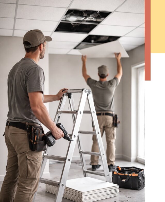 Обслуживание подвесного потолка в Петропавловске-Камчатском от 3626 руб. — быстро и недорого | ОТДЕЛОЧНИК-Птк