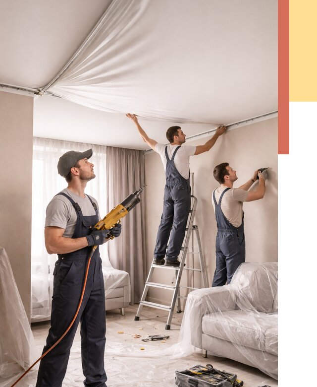 Установка натяжного потолка в Петропавловске-Камчатском от 4662 руб. | Быстро и недорого — ОТДЕЛОЧНИК-Птк