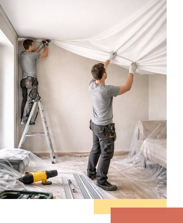 Монтаж тканевого натяжного потолка в Петропавловске-Камчатском недорого и быстро