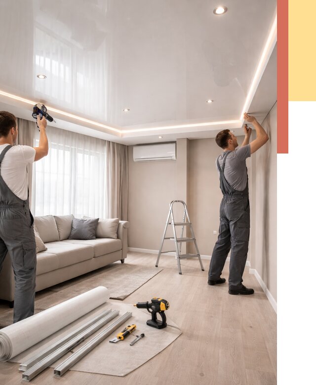 Монтаж глянцевого натяжного потолка в Петропавловске-Камчатском от 777 руб. под ключ | ОТДЕЛОЧНИК-Птк