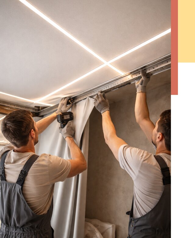 Монтаж натяжного потолка со световыми линиями в Петропавловске-Камчатском от 1243 руб. | ОТДЕЛОЧНИК-Птк